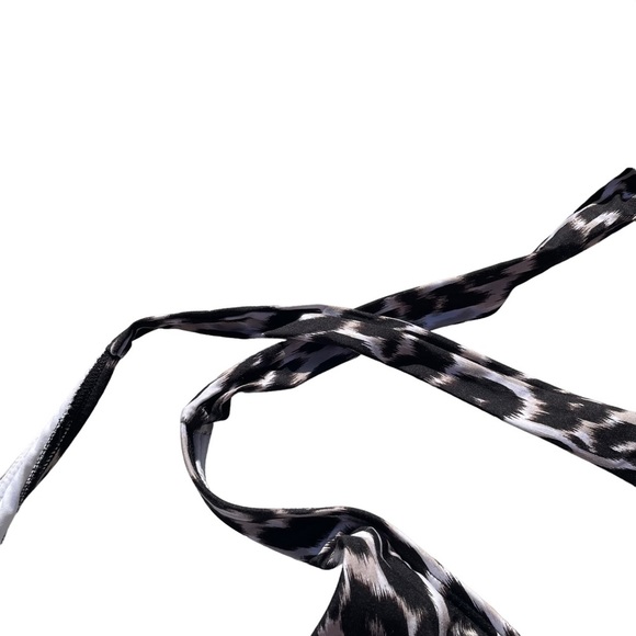 CALVIN Klein Brown and White Cheetah Print Rouched Tie Up One Piece Swim Suit - Picture 4 of 11